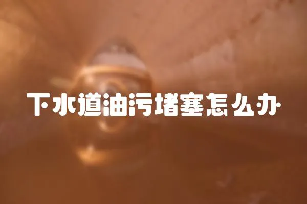 下水道油污堵塞怎么辦