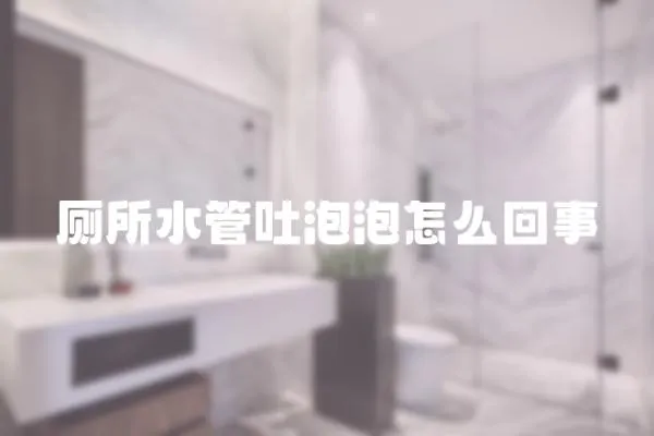 廁所水管吐泡泡怎么回事