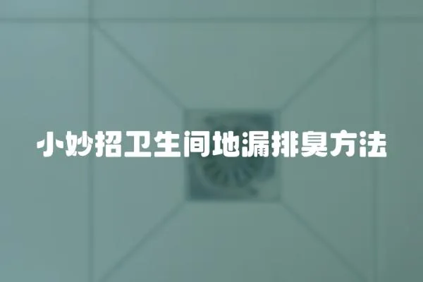 小妙招卫生间地漏排臭方法