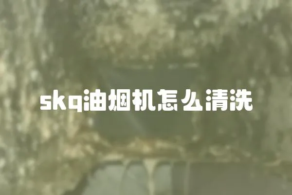 skg油烟机怎么清洗