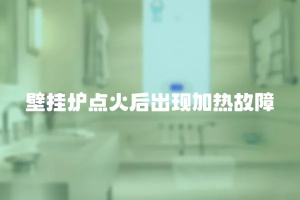 壁掛爐點火后出現加熱故障