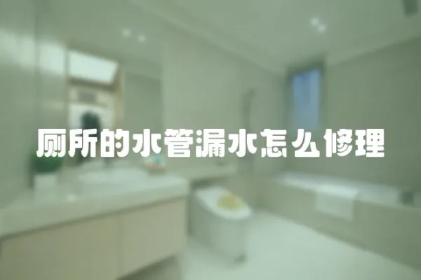 廁所的水管漏水怎么修理