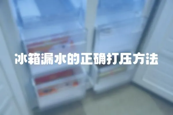 冰箱漏水的正確打壓方法