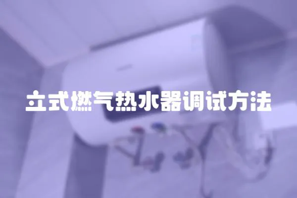 立式燃氣熱水器調試方法