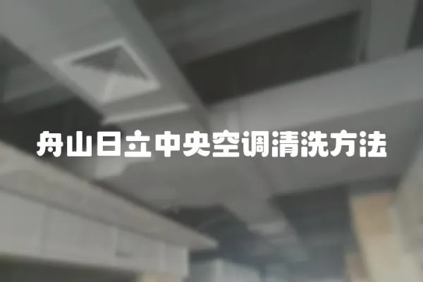 舟山日立中央空調(diào)清洗方法