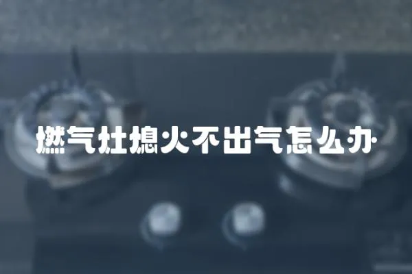 燃氣灶熄火不出氣怎么辦