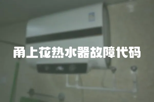 甬上花熱水器故障代碼