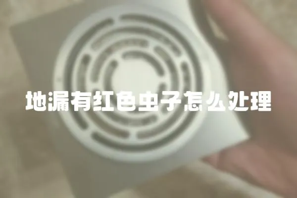 地漏有紅色蟲子怎么處理