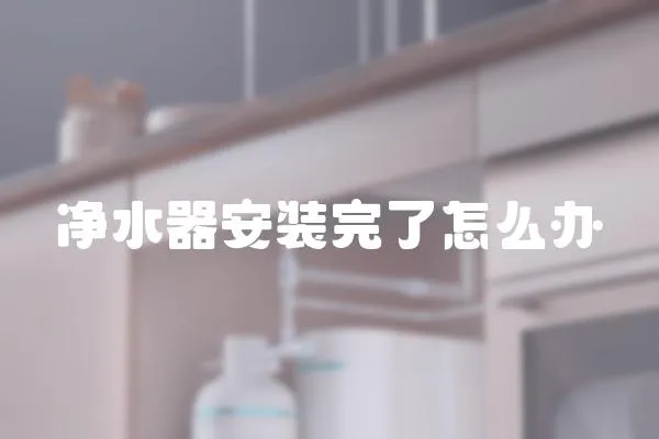 凈水器安裝完了怎么辦