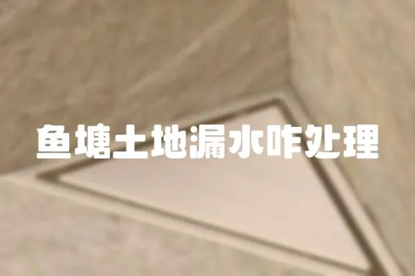 魚塘土地漏水咋處理