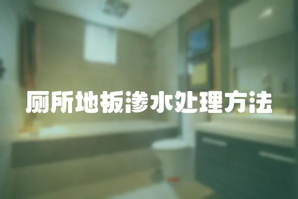 廁所地板滲水處理方法