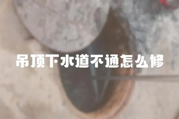 吊頂下水道不通怎么修