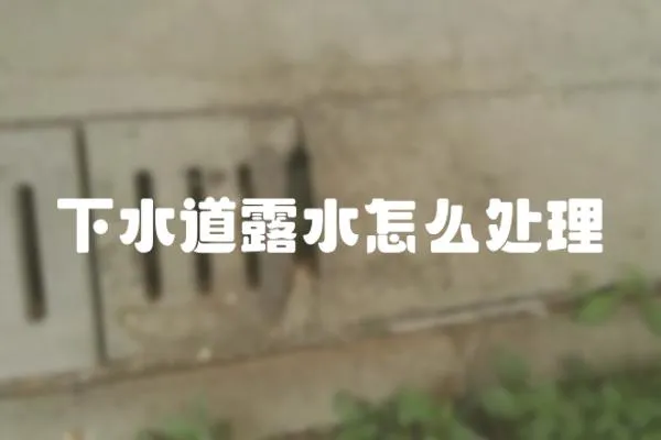 下水道露水怎么處理