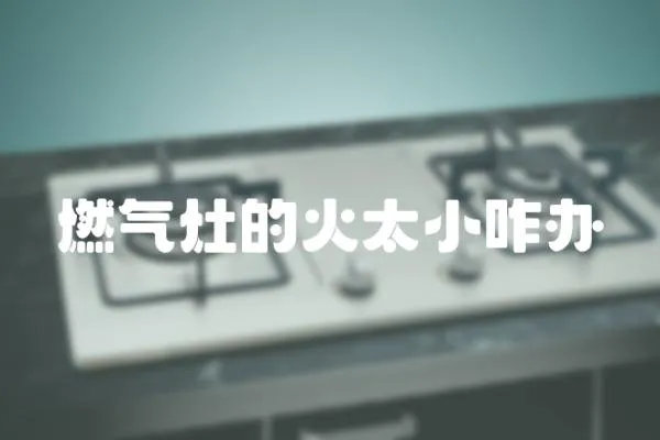 燃氣灶的火太小咋辦