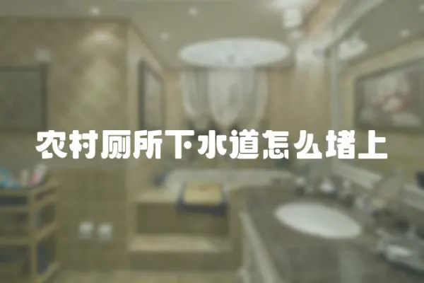 農(nóng)村廁所下水道怎么堵上