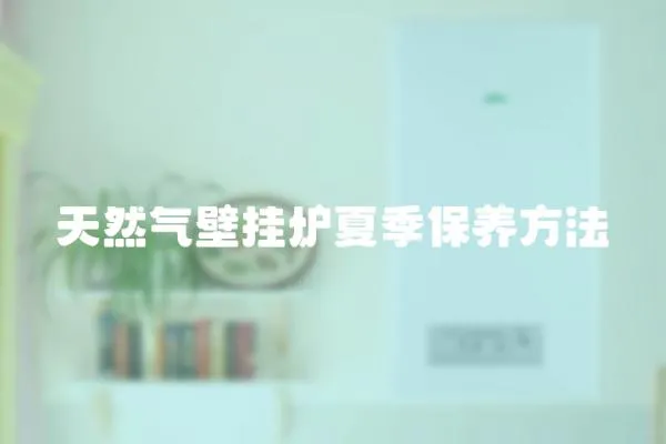 天然氣壁掛爐夏季保養(yǎng)方法