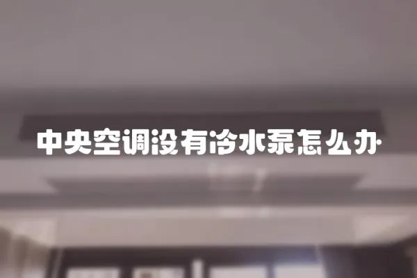 中央空調沒有冷水泵怎么辦