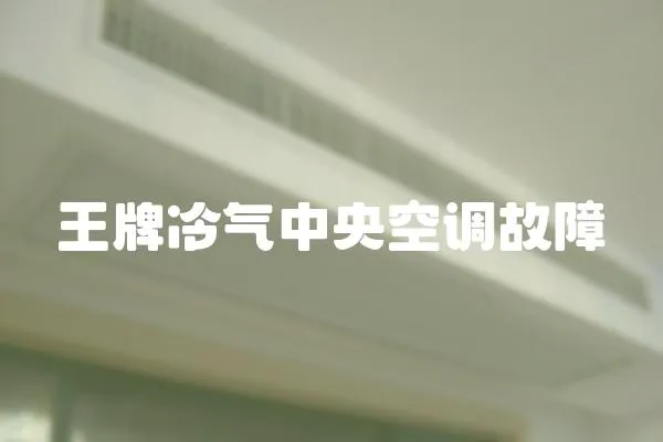王牌冷氣中央空調(diào)故障