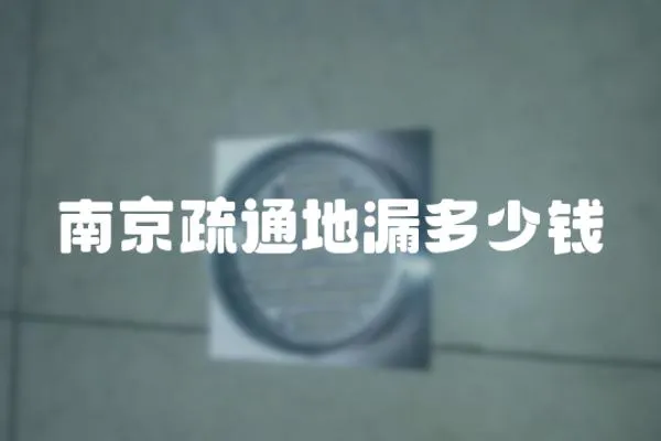 南京疏通地漏多少錢