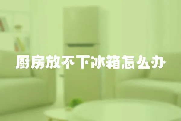 廚房放不下冰箱怎么辦