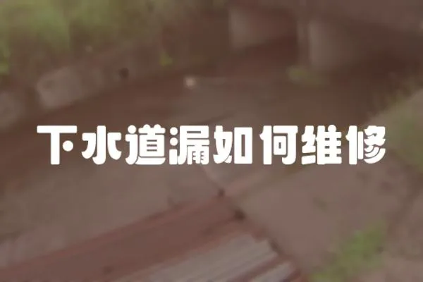 下水道漏如何維修