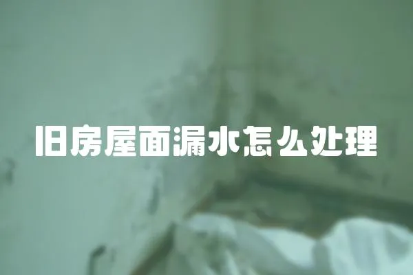 舊房屋面漏水怎么處理