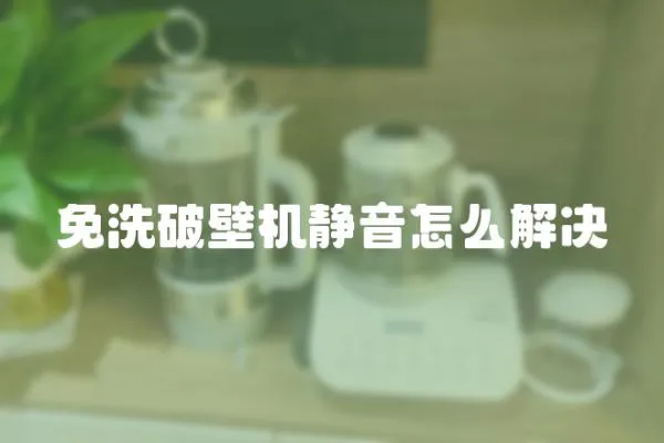 免洗破壁機靜音怎么解決