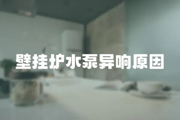 壁掛爐水泵異響原因