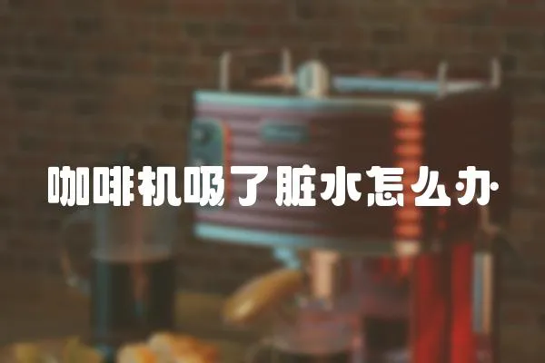 咖啡機吸了臟水怎么辦