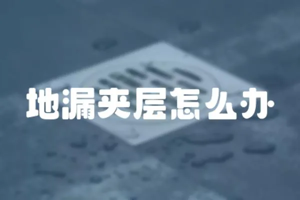 地漏夾層怎么辦