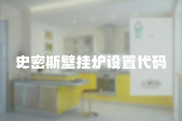 史密斯壁掛爐設置代碼
