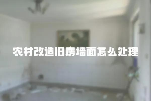 農村改造舊房墻面怎么處理