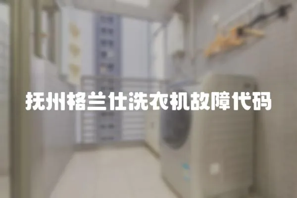 撫州格蘭仕洗衣機故障代碼