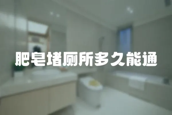 肥皂堵廁所多久能通