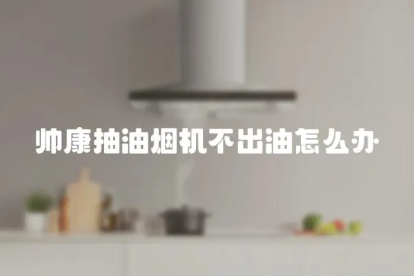 帅康抽油烟机不出油怎么办