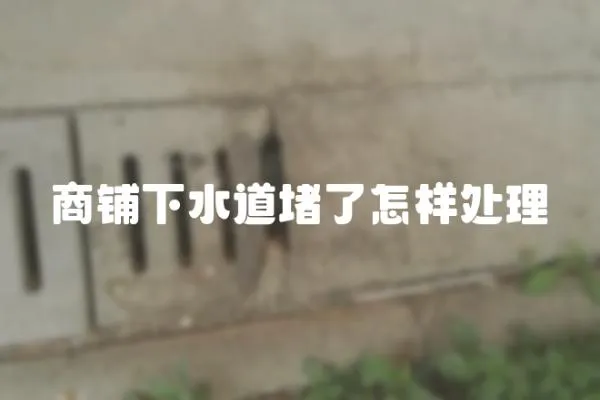 商鋪下水道堵了怎樣處理