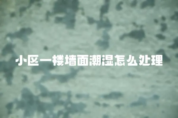 小區一樓墻面潮濕怎么處理