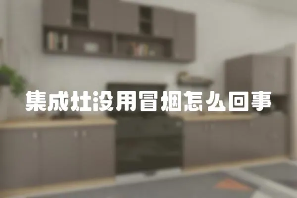 集成灶沒用冒煙怎么回事