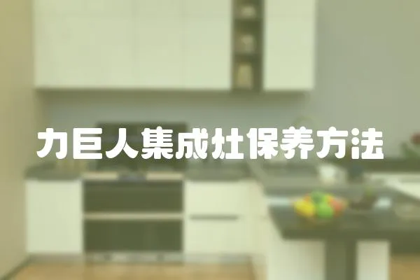 力巨人集成灶保養方法