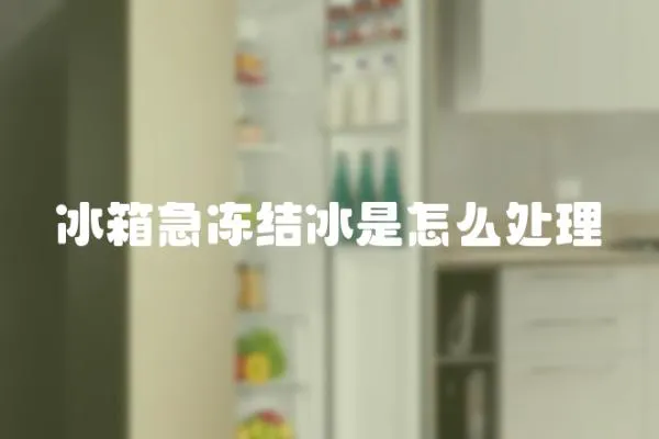 冰箱急凍結冰是怎么處理
