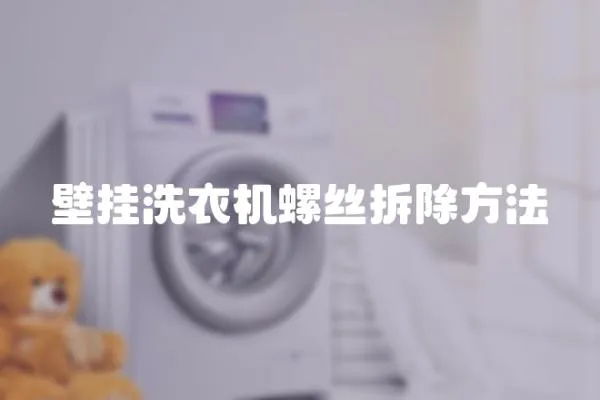 壁掛洗衣機螺絲拆除方法