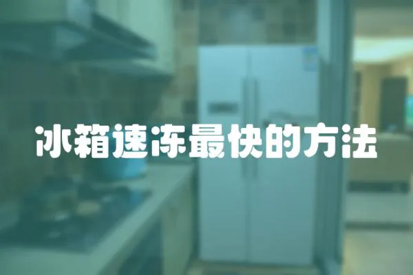 冰箱速凍最快的方法