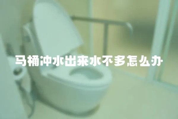 馬桶沖水出來水不多怎么辦