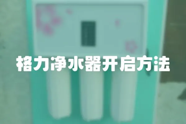 格力凈水器開啟方法