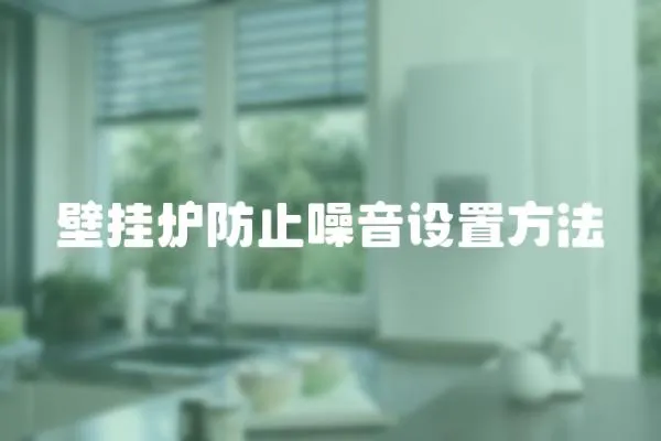 壁掛爐防止噪音設置方法
