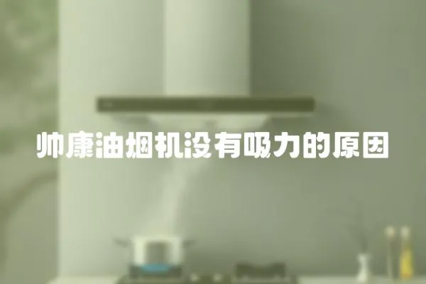 帥康油煙機沒有吸力的原因