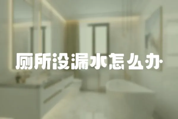 廁所沒漏水怎么辦