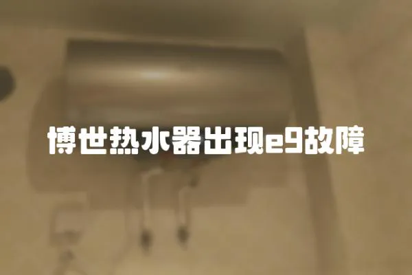 博世熱水器出現e9故障