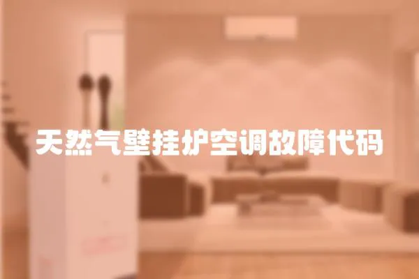天然氣壁掛爐空調(diào)故障代碼
