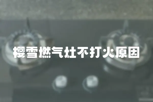 櫻雪燃氣灶不打火原因